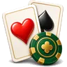 Icona del blackjack con carte da gioco e una fiche